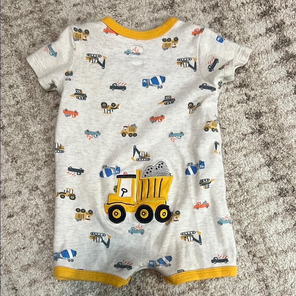 Baby Bodysuit Set with Construction Vehicle Design